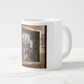 Mid-Century Starburst Clock Face Art Jumbo-Tasse (Vorderseite Rechts)