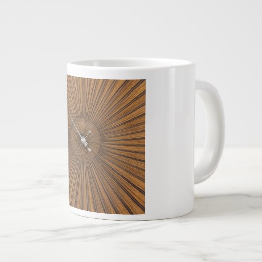 Mid-Century Starburst Clock Face Art Jumbo-Tasse (Vorderseite Rechts)