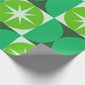 Mid Century Starbursts on Lime Mint Green circles Geschenkpapier (Ecke)