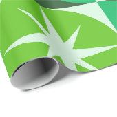 Mid Century Starbursts on Lime Mint Green circles Geschenkpapier (Rolleneckpunkt)