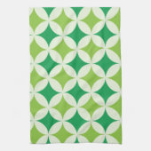 Mid Century Stars auf den grünen Kreisläufen der M Geschirrtuch (Vertikal)
