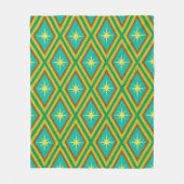 Mid Century Stars on Diamonds in Green and Yellow Fleecedecke (Vorderseite)