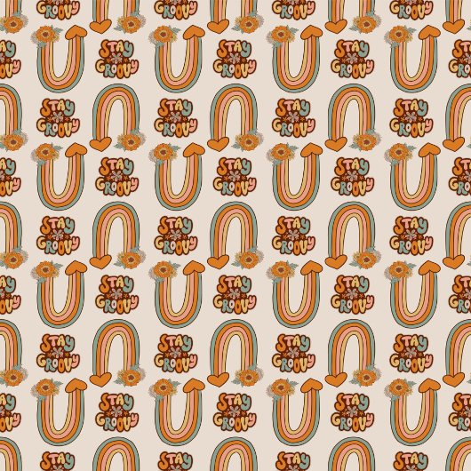 Mid-Century Table Runner Copper & Pink Swirls Großer Tischläufer