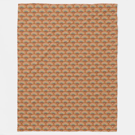 Mid-Century Throw Pastel Terracotta Groovy Retro Fleecedecke (Vorderseite)