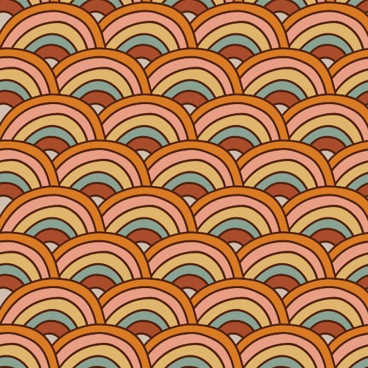 Mid-Century Throw Pastel Terracotta Groovy Retro Fleecedecke