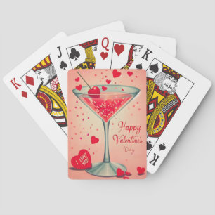 Mid Century Valentine Martini Cocktail Spielkarten