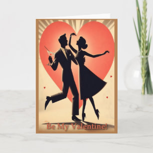 Mid Century Valentinstag Tanzendes Paar mit Martin Karte