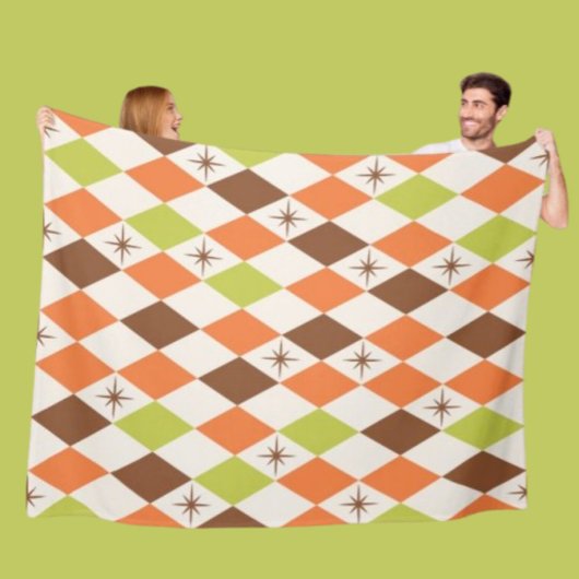 Mid-Century Vibes – Cozy Geometric Fleece Blanket
