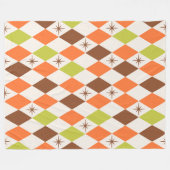 Mid-Century Vibes – Cozy Geometric Fleece Blanket (Vorderseite (Horizontal))