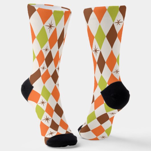 Mid Century Vibes - Retro Geometric Crew Socks Socken (Gewinkelt)
