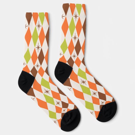 Mid Century Vibes - Retro Geometric Crew Socks Socken (Rechts)