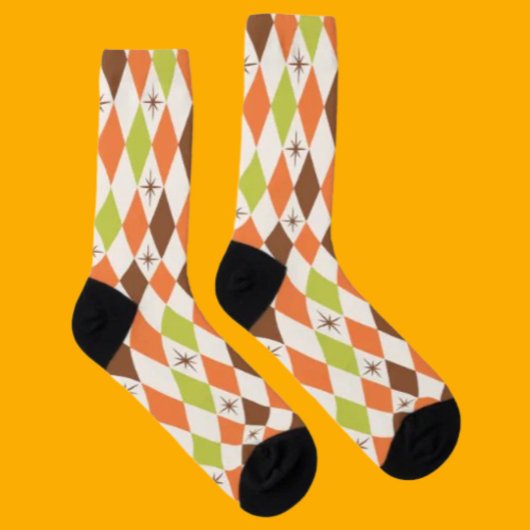 Mid Century Vibes - Retro Geometric Crew Socks Socken