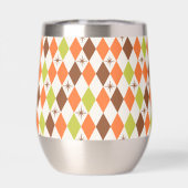 Mid Century Vibes - Retro Geometric Stemless Wine (Rückseite)