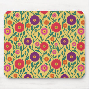 Mid-Century Vine Flower   Garten-Girlande Gelb Mousepad
