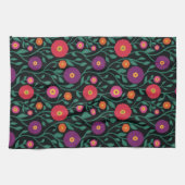 Mid-Century Vine Flower | Garten-Girlande Mitterna Geschirrtuch (Horizontal)