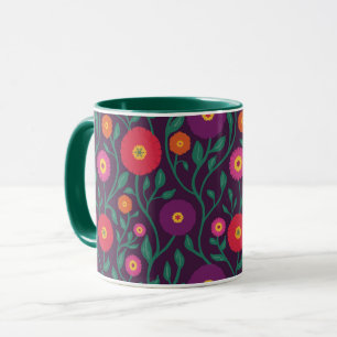 Mid-Century Vine Flower   Garten-Girlande Pflaume Tasse