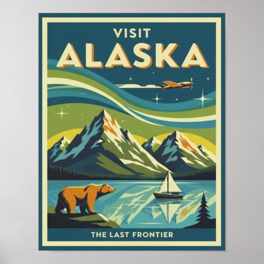 Mid-Century Visit Alaska Travel Poster (Vorne)