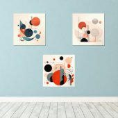 Mid Century Wall Art Set (Holzboden)