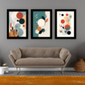 Mid-Century Wall Kunstformen und Abstrakte Blätter Bilderwand Sets
