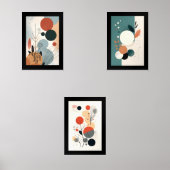 Mid-Century Wall Kunstformen und Abstrakte Blätter Bilderwand Sets (Vorderseite)