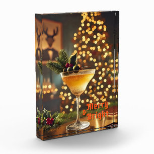 Mid Century Weihnachten Merry & Bright Cocktail Fotoblock