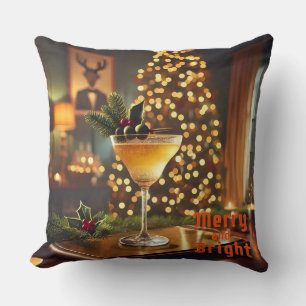 Mid Century Weihnachten Merry & Bright Cocktail Kissen