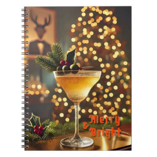 Mid Century Weihnachten Merry & Bright Cocktail Notizblock