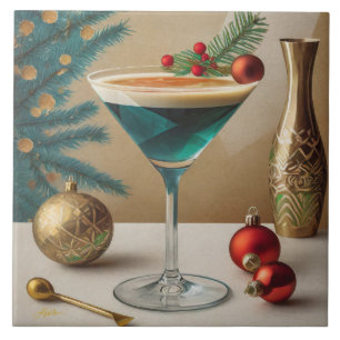 Mid Century Weihnachts-Cocktailparty Happy Hour Fliese