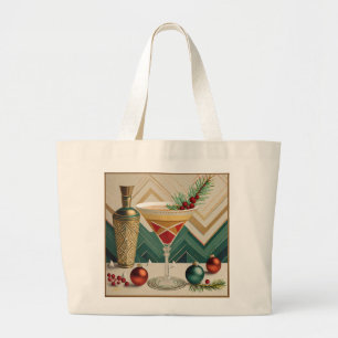Mid Century Weihnachts-Cocktailparty Happy Hour Jumbo Stoffbeutel