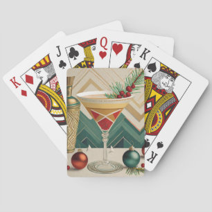 Mid Century Weihnachts-Cocktailparty Happy Hour Spielkarten