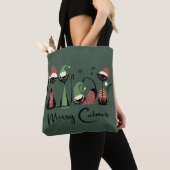 Mid Century Weihnachtskatzen im Atomic Stil der 50 Tasche (Von Nahem)