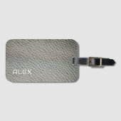 Mid Grey Leather Texture - Realistische neutrale S Gepäckanhänger (Vorderseite (Horizontal))