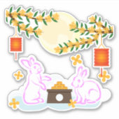 Mid Herbst Festival Moon Rabbit Mooncake Osmanthus Aufkleber (Vorderseite)