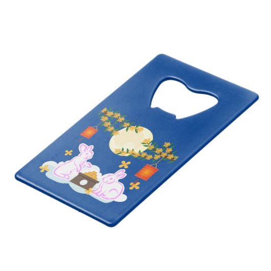 Mid Herbst Festival Moon Rabbit Mooncake Osmanthus Geldbeutel Flaschenöffner (Rückseite Schrägansicht)