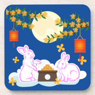 Mid Herbst Festival Moon Rabbit Mooncake Osmanthus Getränkeuntersetzer