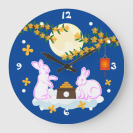 Mid Herbst Festival Moon Rabbit Mooncake Osmanthus Große Wanduhr