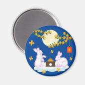 Mid Herbst Festival Moon Rabbit Mooncake Osmanthus Magnet (Vorderseite/Rückseite)