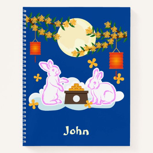 Mid Herbst Festival Moon Rabbit Mooncake Osmanthus Notizblock (Vorderseite)