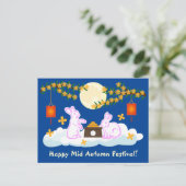 Mid Herbst Festival Moon Rabbit Mooncake Osmanthus Postkarte (Stehend Vorderseite)