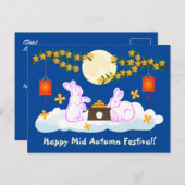 Mid Herbst Festival Moon Rabbit Mooncake Osmanthus Postkarte (Vorne/Hinten)