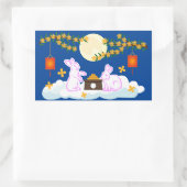 Mid Herbst Festival Moon Rabbit Mooncake Osmanthus Rechteckiger Aufkleber (Tasche)
