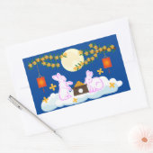 Mid Herbst Festival Moon Rabbit Mooncake Osmanthus Rechteckiger Aufkleber (Umschlag)