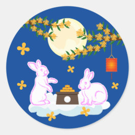 Mid Herbst Festival Moon Rabbit Mooncake Osmanthus Runder Aufkleber