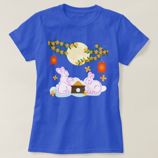Mid Herbst Festival Moon Rabbit Mooncake Osmanthus T-Shirt (Design vorne)