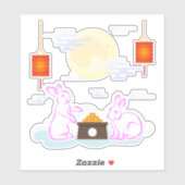 Mid Herbst Festival Moon Rabbit Mooncake Wolken Aufkleber (Blatt)