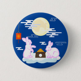 Mid Herbst Festival Moon Rabbit Mooncake Wolken Button
