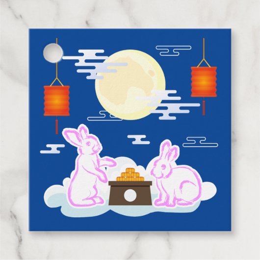 Mid Herbst Festival Moon Rabbit Mooncake Wolken Geschenkanhänger (Vorderseite)