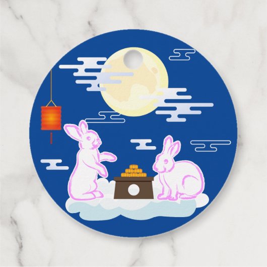 Mid Herbst Festival Moon Rabbit Mooncake Wolken Geschenkanhänger (Rückseite)