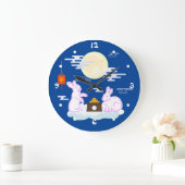 Mid Herbst Festival Moon Rabbit Mooncake Wolken Große Wanduhr (Zuhause)