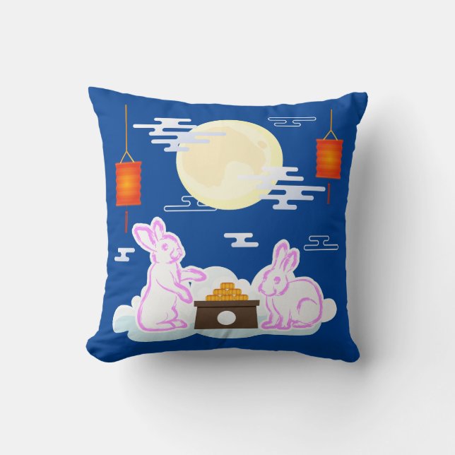 Mid Herbst Festival Moon Rabbit Mooncake Wolken Kissen (Vorderseite)